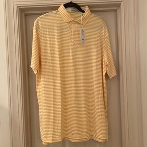 NEW Large Tasc Cloud Performance Yellow Striped Men's Polo Shirt